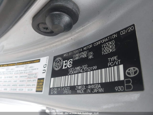 Aukcja sprzedaży 2020 Toyota Prius Prime Upgrade, vin: JTDKARFP4L3152199, numer aukcji: 12612346