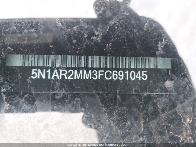 12612376 :رقم المزاد ، 5N1AR2MM3FC691045 vin ، 2015 Nissan Pathfinder Platinum/s/sl/sv مزاد بيع