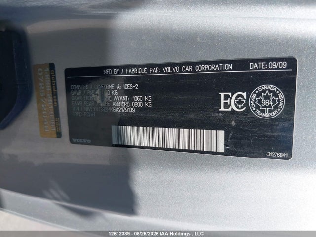 Aukcja sprzedaży 2010 Volvo C30 2.4i, vin: YV1382MK6A2179139, numer aukcji: 12612389