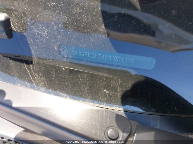 12612392 :رقم المزاد ، 2HGFC2F54MH001316 vin ، 2021 Honda Civic مزاد بيع