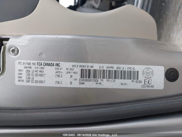 12612422 :رقم المزاد ، 2C4RDGBG9GR153636 vin ، 2016 Dodge Grand Caravan مزاد بيع
