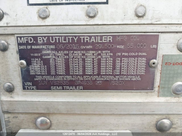 Utility Trailer Mfg Trailer 2016 1UYVS2535GP493823 Image 9