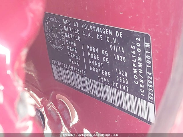 3VWWL7AJ1EM403875 Volkswagen JETTA TDI