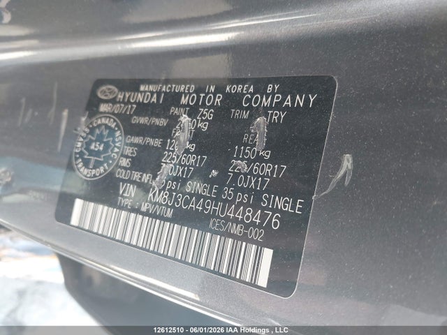 KM8J3CA49HU448476 Hyundai Tucson Premium