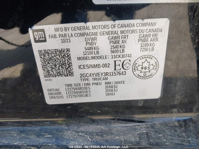 2GC4YVEY3R1157643 Chevrolet Silverado K3500 High Country