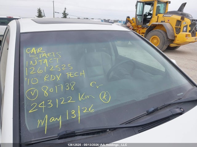 12612525 :رقم المزاد ، 5J8TB1H5XAA801738 vin ، 2010 Acura Rdx Technology مزاد بيع