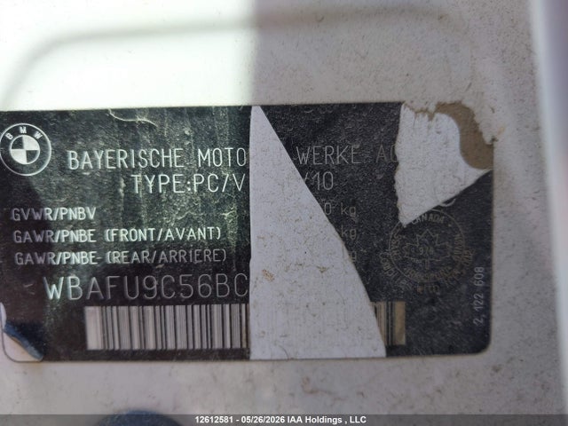 2011 Bmw 550i Xdrive მანქანა იყიდება აუქციონზე, vin: WBAFU9C56BC783298, აუქციონის ნომერი: 12612581