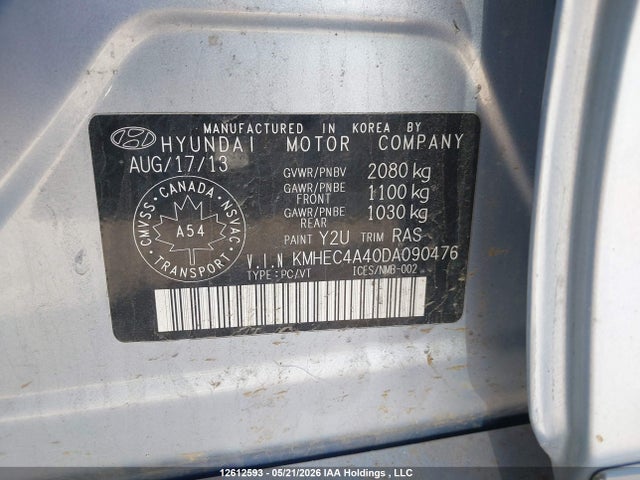 2013 Hyundai Sonata Hybrid Limited მანქანა იყიდება აუქციონზე, vin: KMHEC4A40DA090476, აუქციონის ნომერი: 12612593