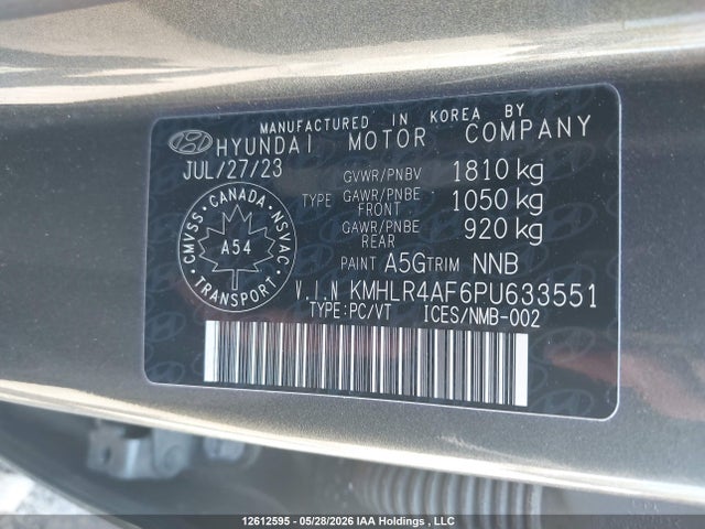 12612595 :رقم المزاد ، KMHLR4AF6PU633551 vin ، 2023 Hyundai Elantra N Line مزاد بيع