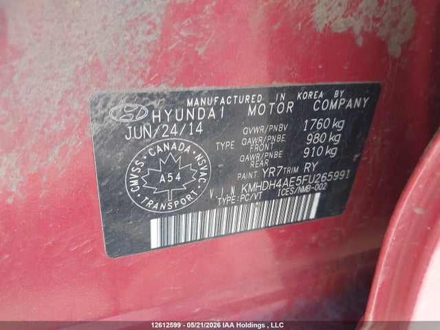Продаж на аукціоні авто 2015 Hyundai Elantra Sport Appearance, vin: KMHDH4AE5FU265991, номер лоту: 12612599