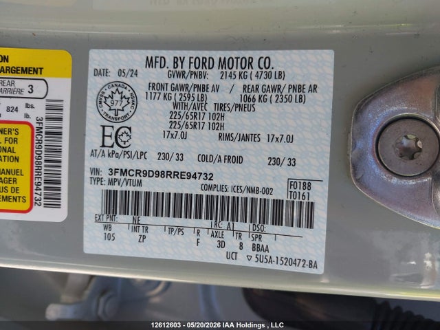 3FMCR9D98RRE94732 Ford Bronco Sport