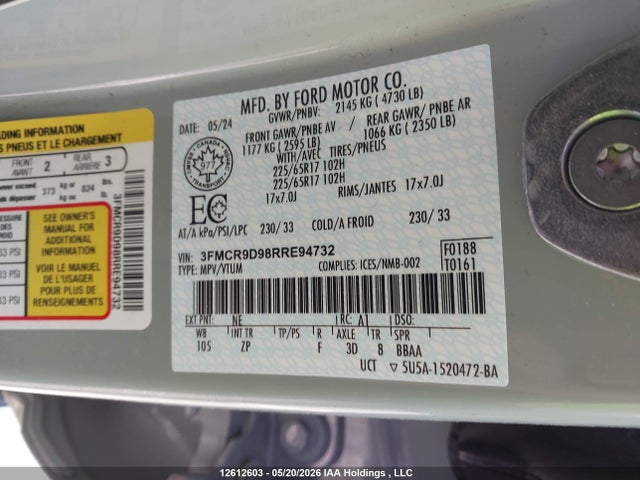 3FMCR9D98RRE94732 Ford Bronco Sport