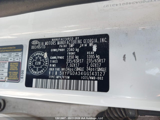 5XYPGDA34GG143127 KIA Sorento