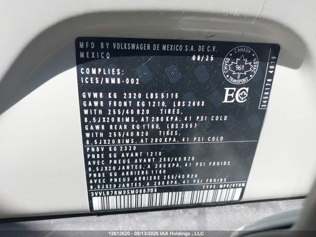 2025 Volkswagen Tiguan Highline R-line მანქანა იყიდება აუქციონზე, vin: 3VVLR7RM9SM068784, აუქციონის ნომერი: 12612620