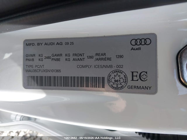 WAU35CFUXSN101365 Audi S5 Prestige