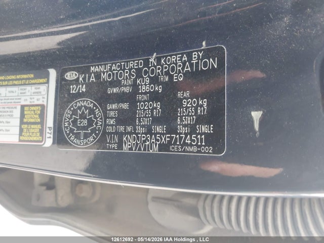 KNDJP3A5XF7174511 KIA SOUL +