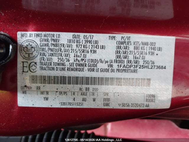 Ford FOCUS SE 2017 1FADP3F25HL273684 Image 9