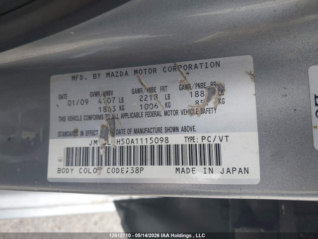 Продажа на аукционе авто 2010 Mazda Mazda3 Gs/gt, vin: JM1BL1H50A1115098, номер лота: 12612710