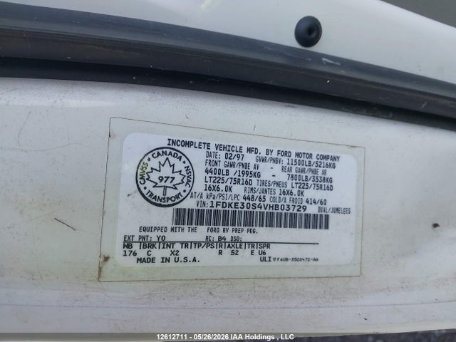 Auction sale of the 1997 Ford E-series, vin: 1FDKE30S4VHB03729, lot number: 12612711