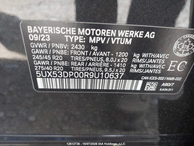 5UX53DP00R9U10637 BMW X3 3.0I