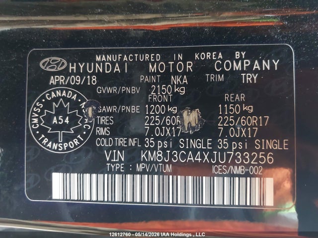 KM8J3CA4XJU733256 Hyundai Tucson
