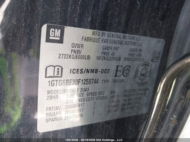 GMC CANYON SLE 2015 1GTG6BE30F1258744 Image 9