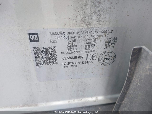 1G1FY6S07P4164795 Chevrolet Bolt Euv Lt