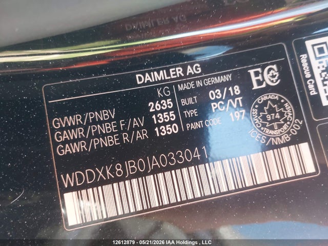 Продажа на аукционе авто 2018 Mercedes-benz S-class, vin: WDDXK8JB0JA033041, номер лота: 12612879