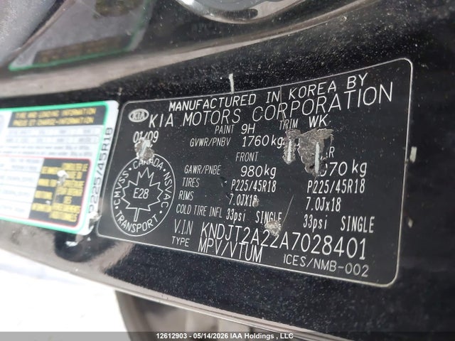 Aukcja sprzedaży 2010 Kia Soul 2.0l 2u/2.0l 4u/2.0l 4u Burner/2.0l 4u Retro/2.0l 4u Sx, vin: KNDJT2A22A7028401, numer aukcji: 12612903