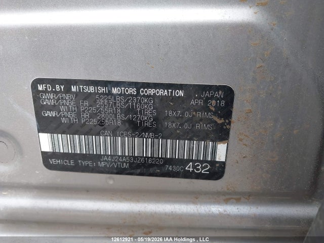 JA4J24A53JZ616220 Mitsubishi Outlander Se/gt