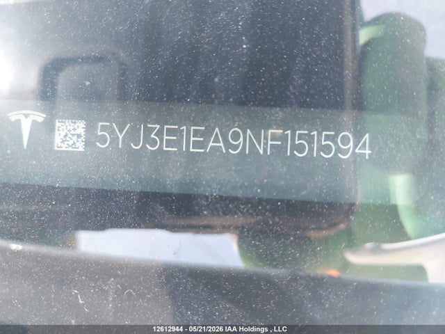 Aukcja sprzedaży 2022 Tesla Model 3, vin: 5YJ3E1EA9NF151594, numer aukcji: 12612944