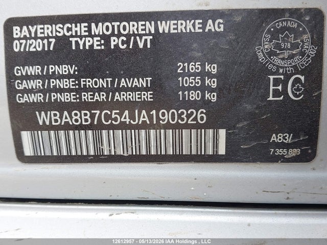 Продажа на аукционе авто 2018 Bmw 340 Xi, vin: WBA8B7C54JA190326, номер лота: 12612957