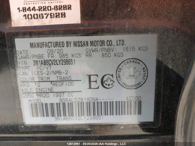 Nissan Sentra 2020 3N1AB8CV2LY298651 Image 18