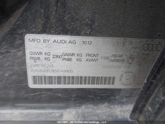 Продаж на аукціоні авто 2013 Audi S4, vin: WAUFGCFL3DA149900, номер лоту: 12612997