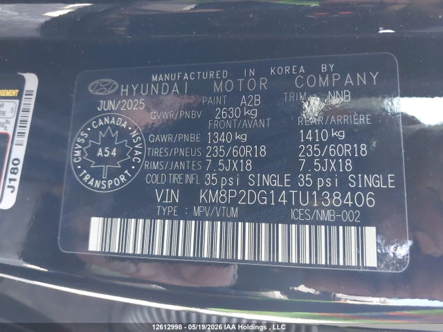 KM8P2DG14TU138406 Hyundai Santa Fe Preferred Hybrid Awd