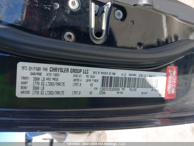 2012 Dodge Ram 1500 მანქანა იყიდება აუქციონზე, vin: 1C6RD7GT6CS265994, აუქციონის ნომერი: 12613023