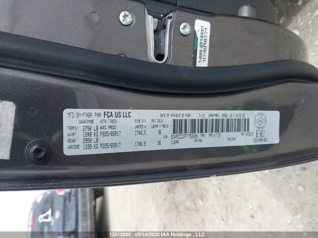 Aukcja sprzedaży 2015 Dodge Journey Sxt, vin: 3C4PDCCG7FT752030, numer aukcji: 12613050