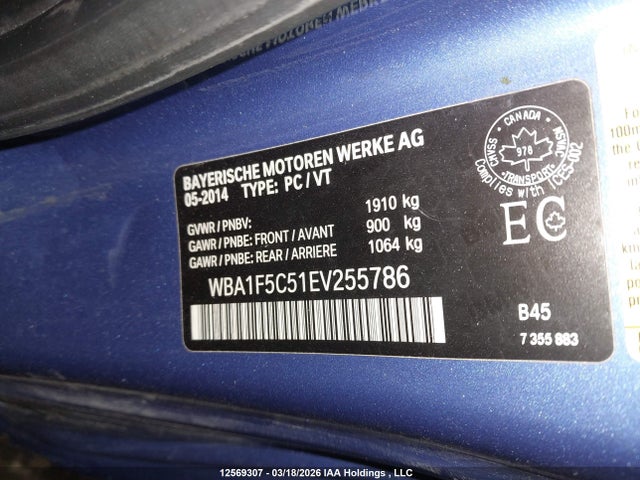 Aukcja sprzedaży 2014 Bmw 228i, vin: WBA1F5C51EV255786, numer aukcji: 12569307