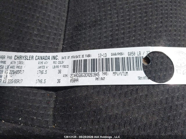 Aukcja sprzedaży 2014 Dodge Grand Caravan, vin: 2C4RDGBG3ER261845, numer aukcji: 12613125
