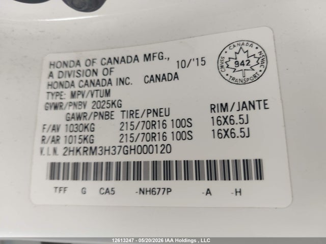 2HKRM3H37GH000120 Honda CR-V