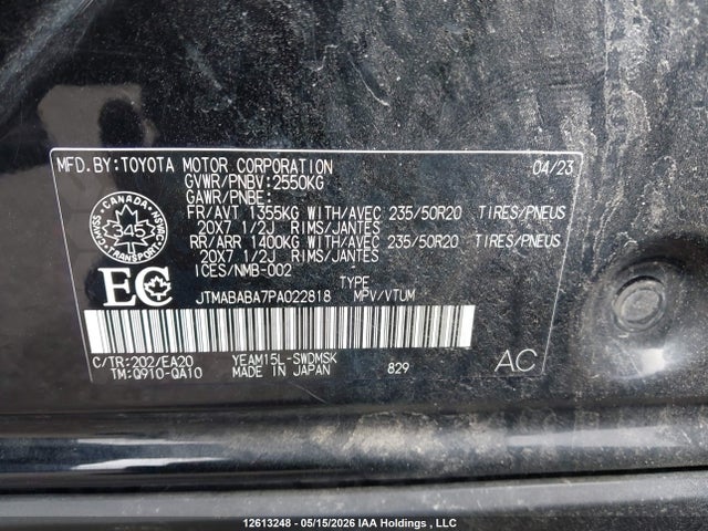 Aukcja sprzedaży 2023 Subaru Solterra Premium/limited/touring, vin: JTMABABA7PA022818, numer aukcji: 12613248