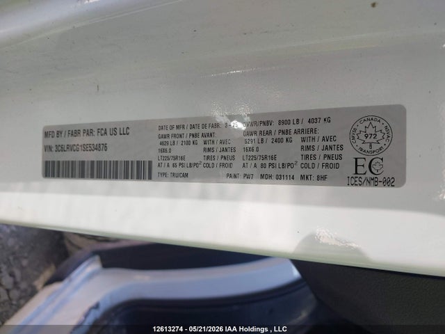 Aukcja sprzedaży 2025 Ram Promaster 2500 2500 High, vin: 3C6LRVCG1SE534876, numer aukcji: 12613274