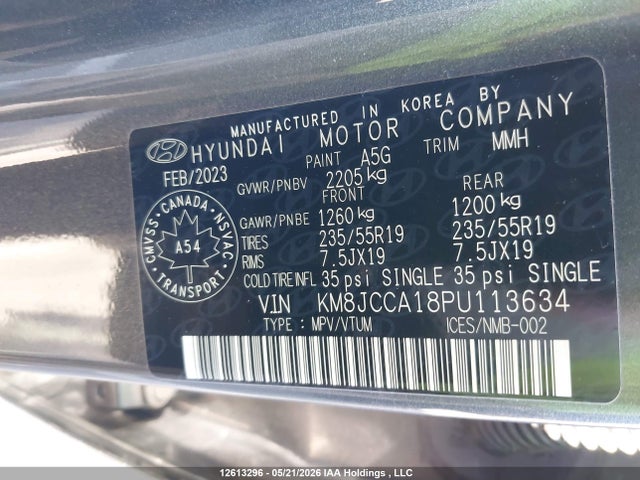 KM8JCCA18PU113634 Hyundai TUCSON HYBRID