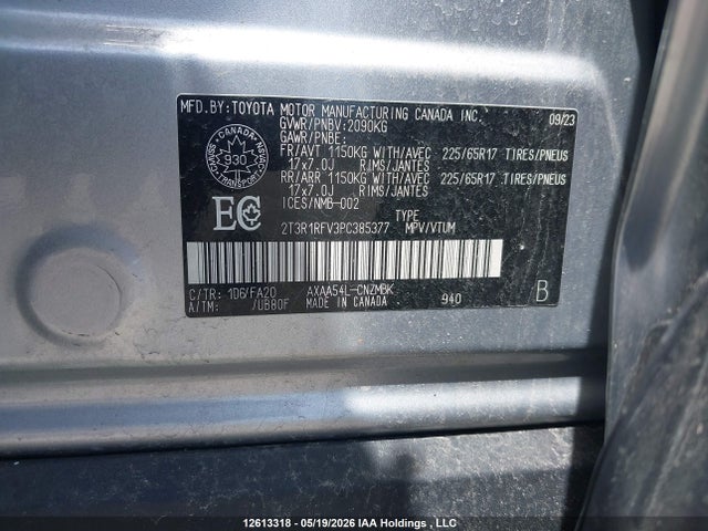 Продаж на аукціоні авто 2023 Toyota Rav4, vin: 2T3R1RFV3PC385377, номер лоту: 12613318