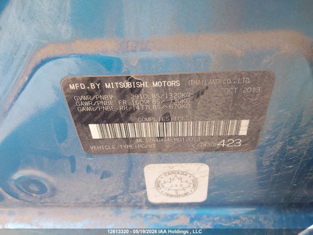ML32A4HJ4EH012013 Mitsubishi Mirage