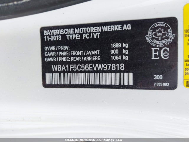 Auction sale of the 2014 Bmw 2 Series, vin: WBA1F5C56EVW97818, lot number: 12613325