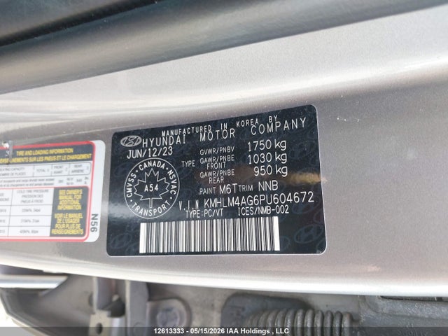 2023 Hyundai Elantra მანქანა იყიდება აუქციონზე, vin: KMHLM4AG6PU604672, აუქციონის ნომერი: 12613333