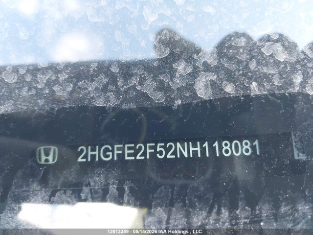 2022 Honda Civic Sport მანქანა იყიდება აუქციონზე, vin: 2HGFE2F52NH118081, აუქციონის ნომერი: 12613359