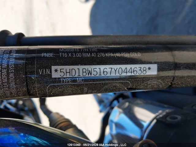 12613360 :رقم المزاد ، 5HD1BW5167Y044638 vin ، 2007 Harley-davidson Flstc مزاد بيع