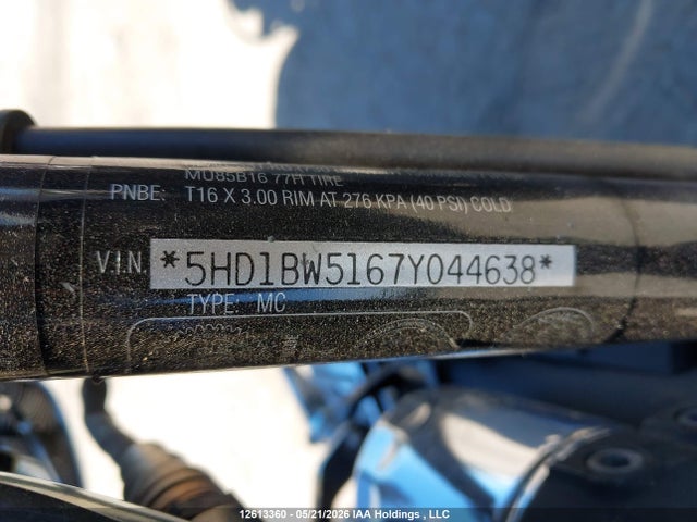 12613360 :رقم المزاد ، 5HD1BW5167Y044638 vin ، 2007 Harley-davidson Flstc مزاد بيع
